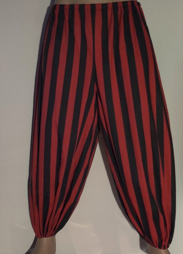custom-made size black and red striped cotton renaissance SCA pirate ...